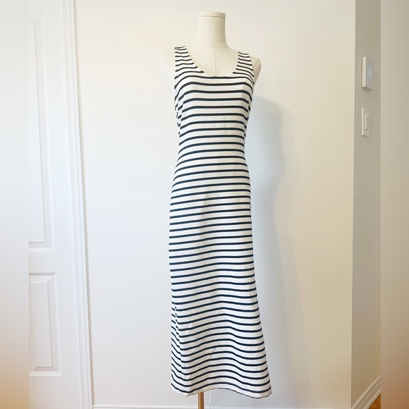 NWOT zara womens summer black and white striped cross back dress - Picture 3 of 13